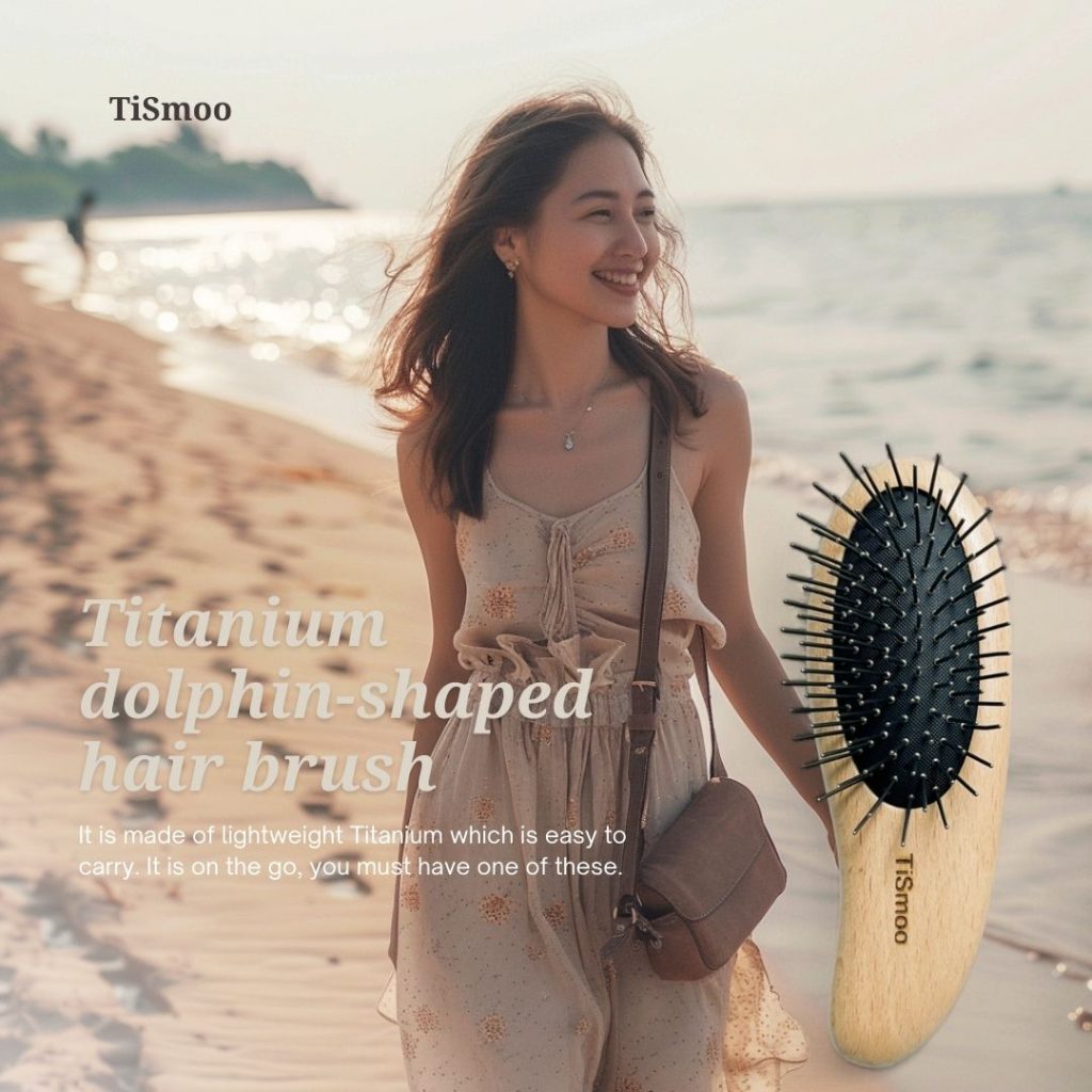 Titanium dolphin shaped hair brush 2