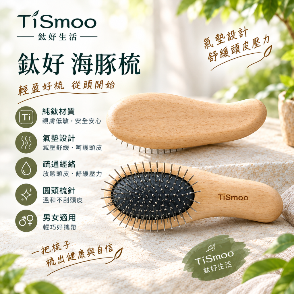 自然系鈦好海豚梳廣告
